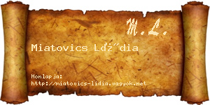 Miatovics Lídia névjegykártya